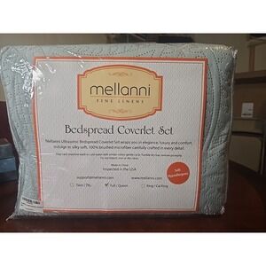 Mellanni Full Size Sheet Set Striped White Brushed Microfiber Deep Pockets NEW‎